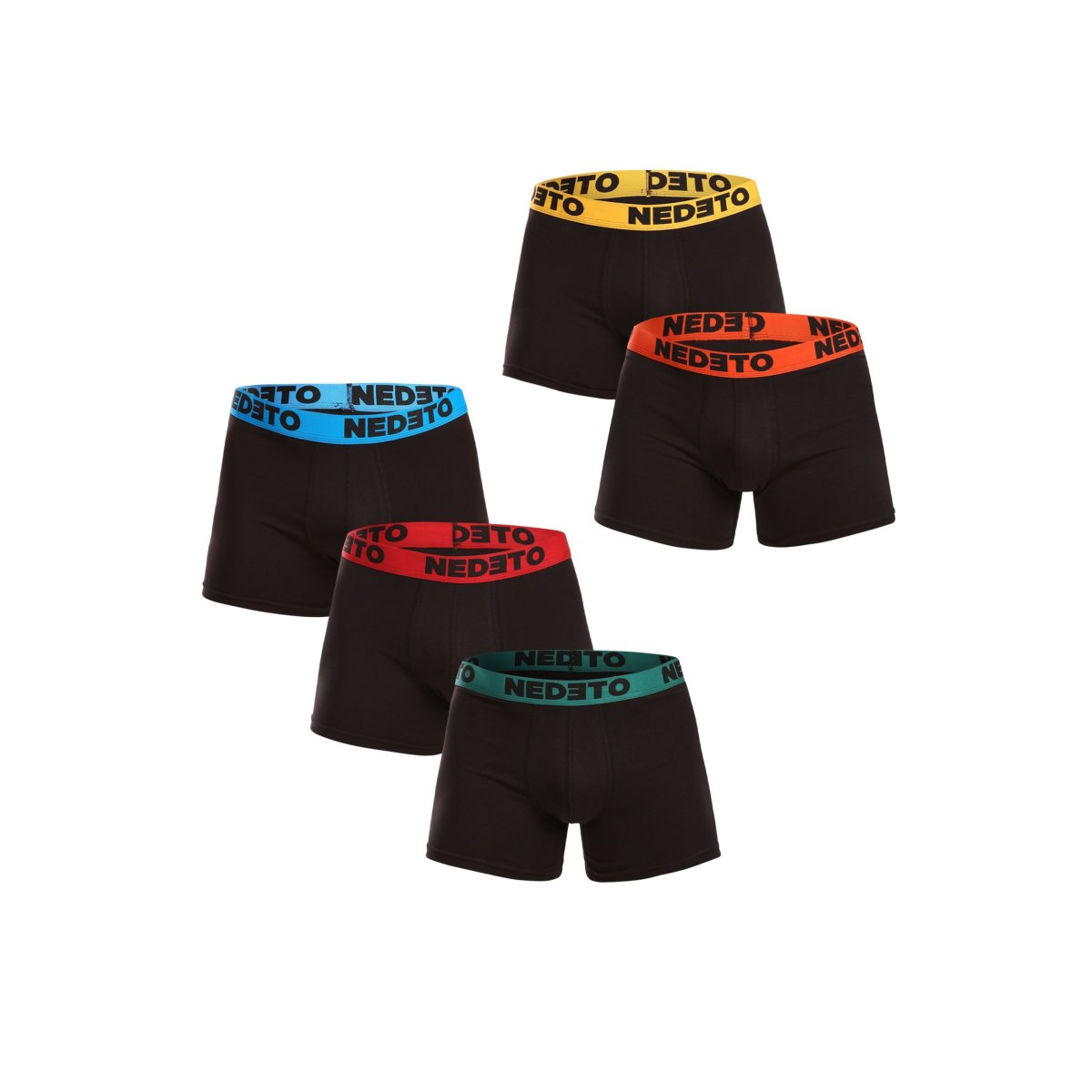 Nedeto 5PACK pánské boxerky černé (5NB002b) L Nedeto