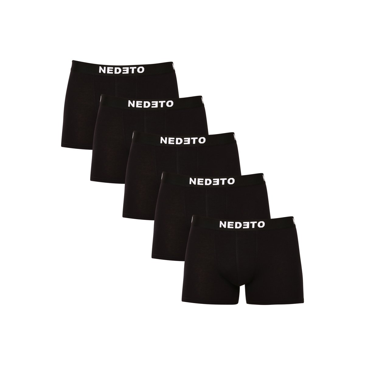 Nedeto 5PACK pánské boxerky černé (5NDTB001-brand) 4XL Nedeto