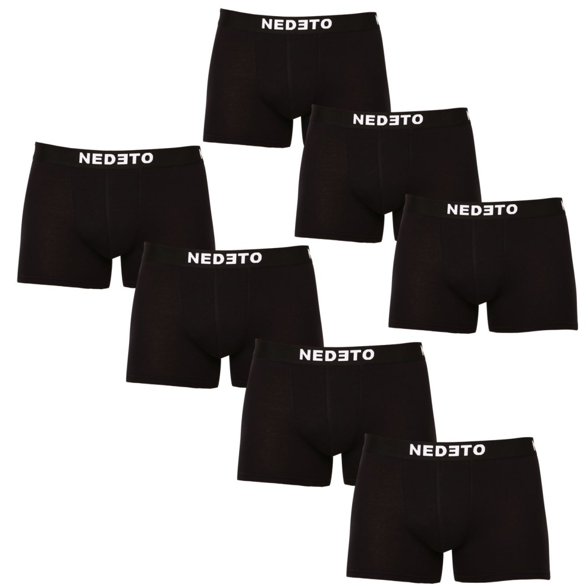 Nedeto 7PACK pánské boxerky černé (7NB001b) XL Nedeto