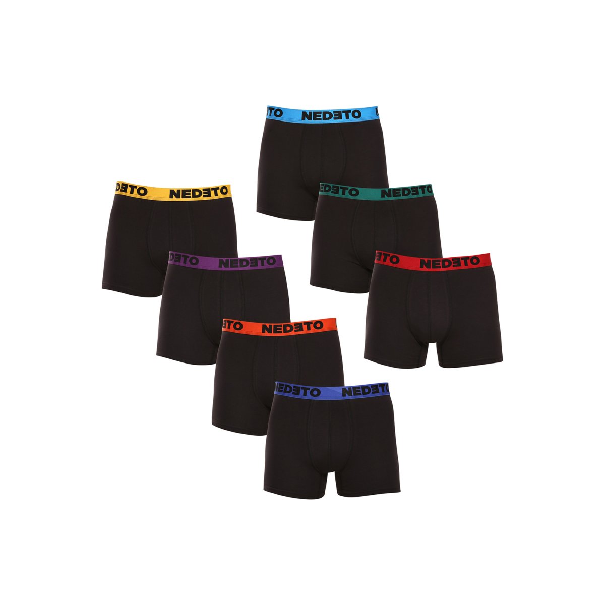 Nedeto 7PACK pánské boxerky černé (7NB002b) XL Nedeto