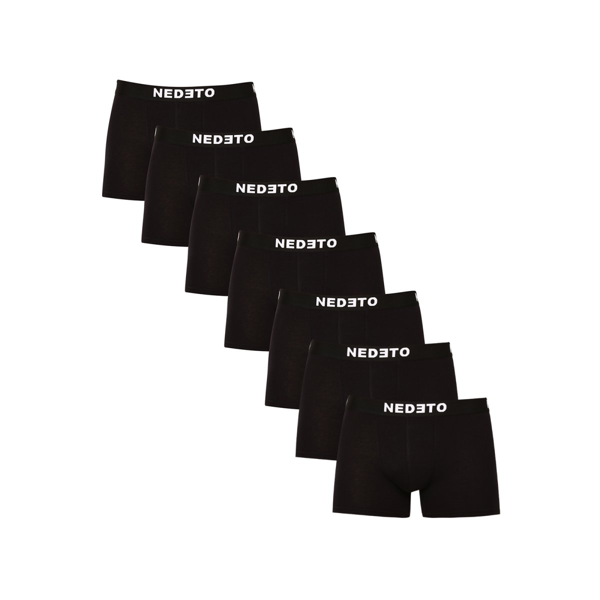 Nedeto 7PACK pánské boxerky černé (7NDTB001-brand) 3XL Nedeto