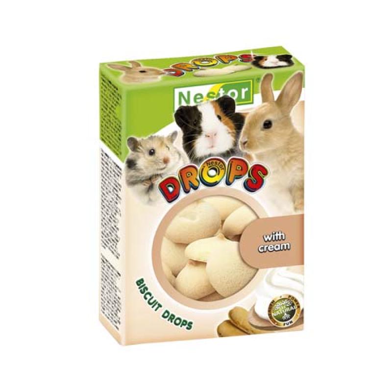 Nestor BISCUIT DROPS 35g piškoty pro hlodavce smetanové Nestor