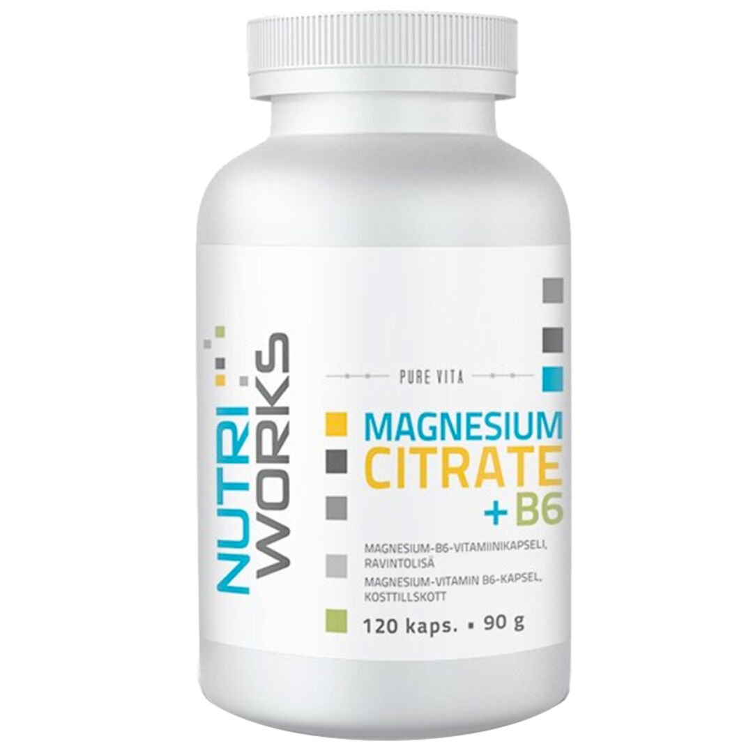 NutriWorks Magnesium Citrate + B6 - 120 kapslí NutriWorks