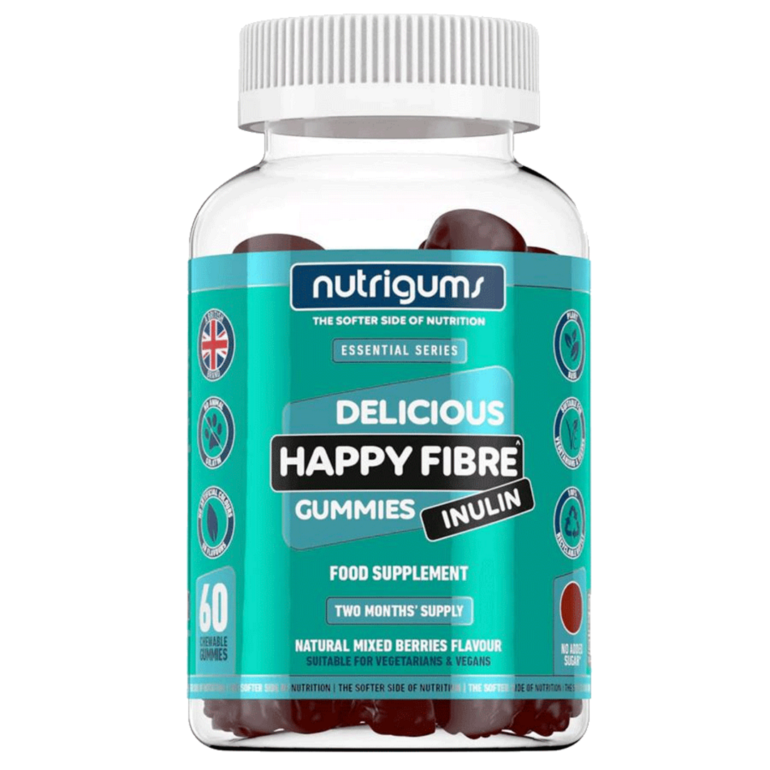 Nutrigums Happy Fibre Inulin 60 želé - jahoda Nutrigums