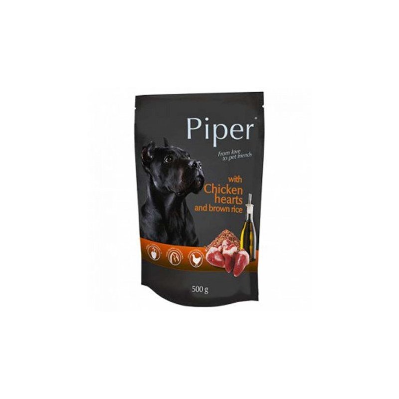 PIPER ADULT 500g kapsička pro psy kuřecí srdce a hnědá rýže PIPER