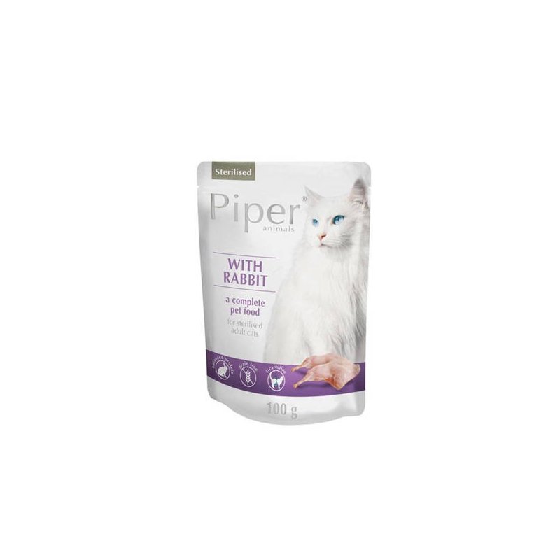 PIPER CAT STERILISED 100g králík kapsička pro sterilizované kočky PIPER