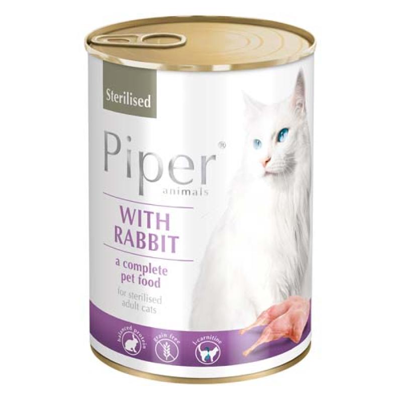 PIPER CAT STERILISED 400g králík konzerva pro sterilizované kočky PIPER