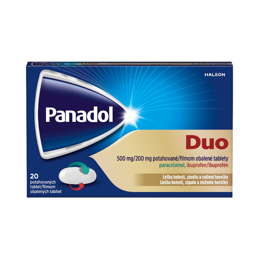 Panadol Duo 500 mg/200 mg 20 potahovaných tablet Panadol