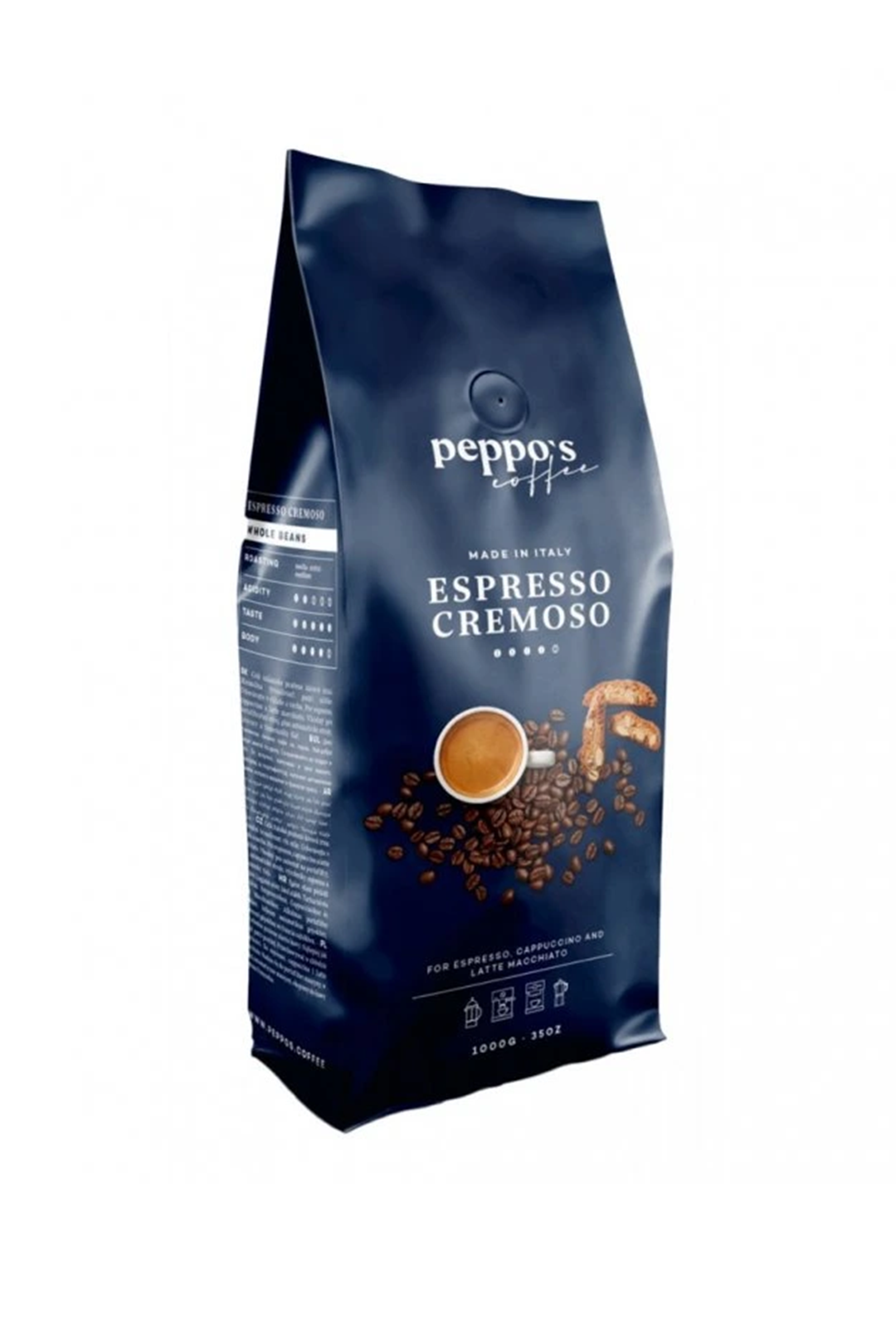 Peppo's Espresso Cremoso 1 kg Zrnková káva Peppo's