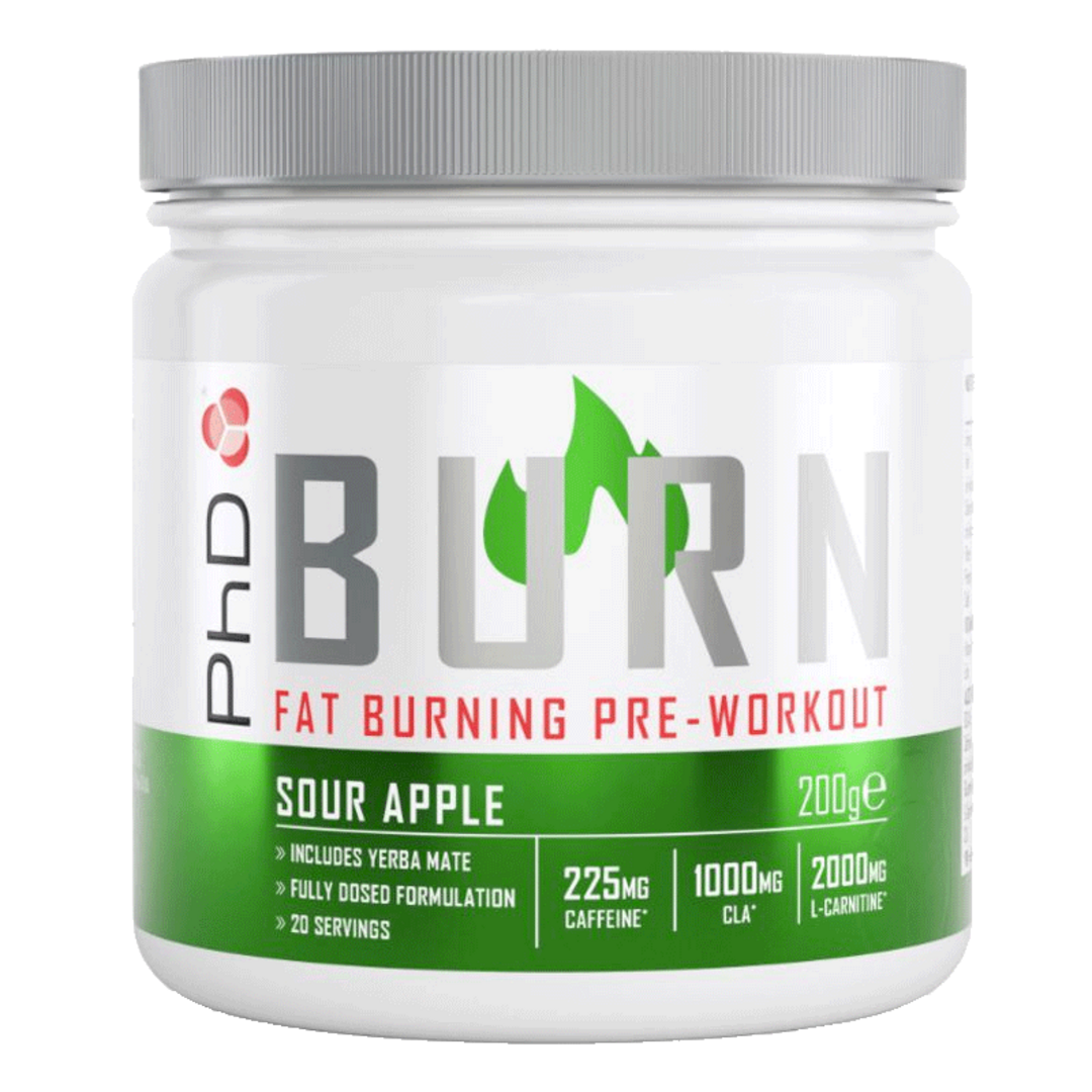 PhD Nutrition Burn Pre-Workout 200g - kyselé jablko PhD Nutrition