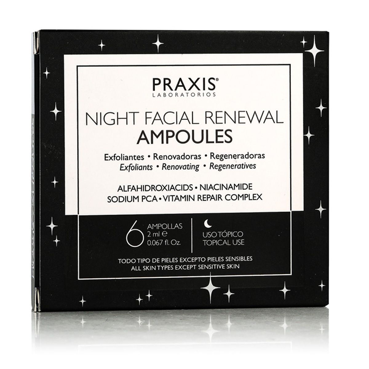 Praxis Laboratorios Night Facial Renewal Ampoules 6 x 2 ml Praxis Laboratorios