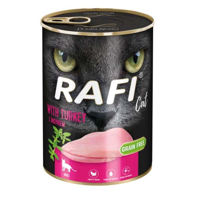 Rafi Cat Grain Free - Bezlepková konzerva s krůtím masem pro kočky 400g - konzerv Rafi