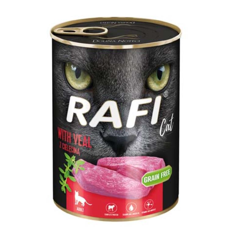 Rafi Cat Grain Free - Bezlepková konzerva s telecím masem pro kočky 400g - konzerv Rafi