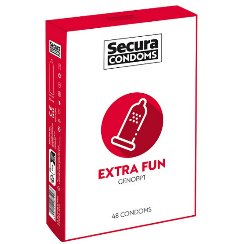 Secura Extra Fun – vroubkované kondomy (48 ks) Secura