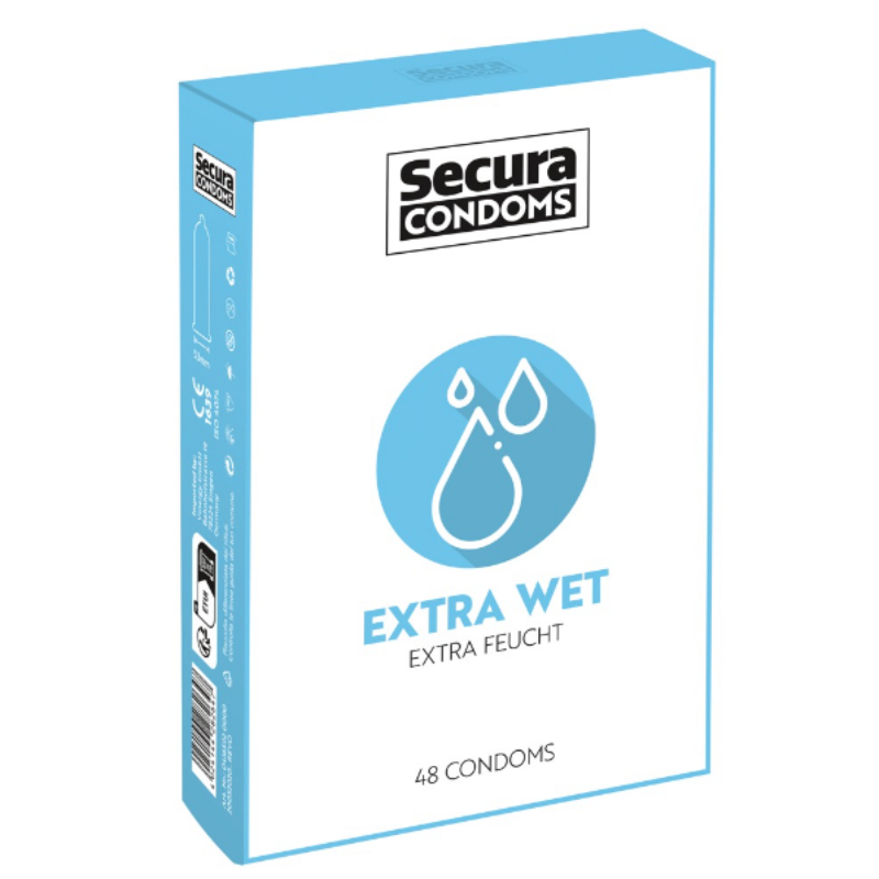 Secura Extra Wet – extra lubrikované kondomy (48 ks) Secura