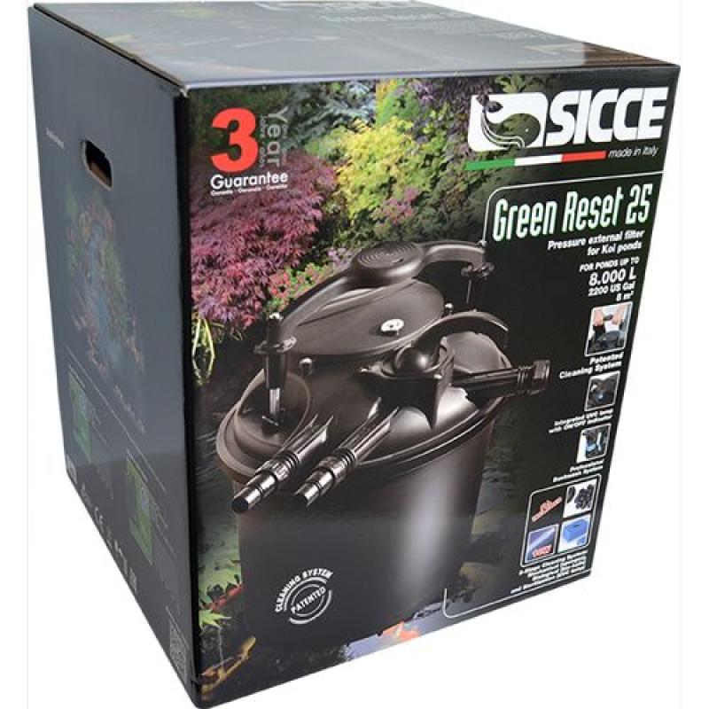 Sicce GREEN RESET 25L 1x10W UV-C 5m jezírkový tlakový filtr s UV-C lampou Sicce