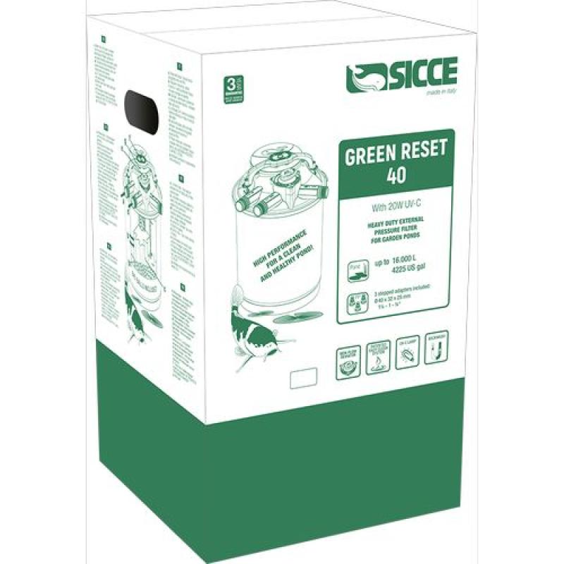 Sicce GREEN RESET 40L 1x20W UV-C 5m jezírkový tlakový filtr s UV-C lampou Sicce