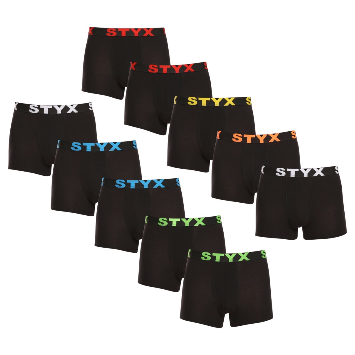 Styx 10PACK pánské boxerky sportovní guma černé (10G9601) L Styx