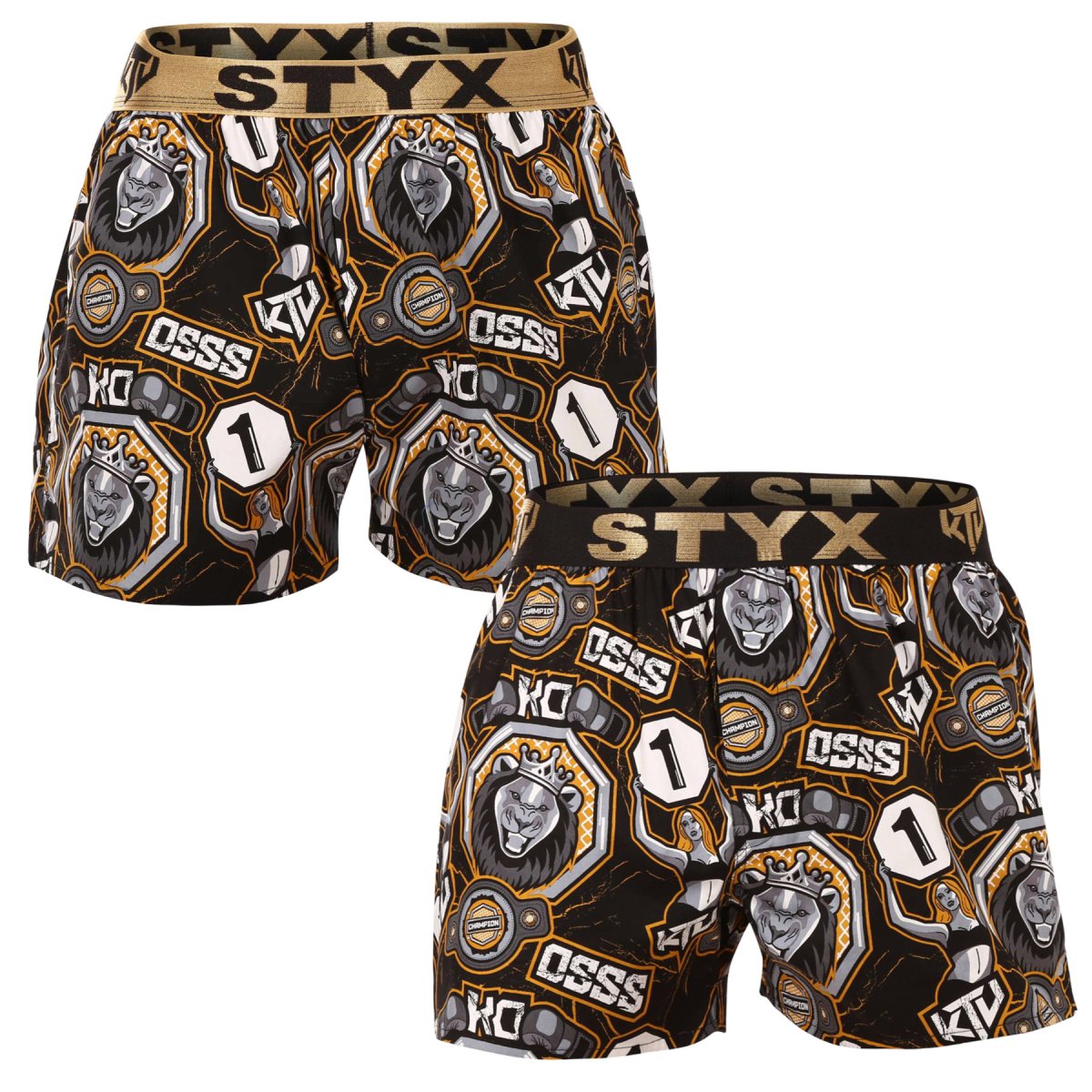 Styx 2PACK pánské trenky art / KTV sportovní guma (2BT1655) XL Styx