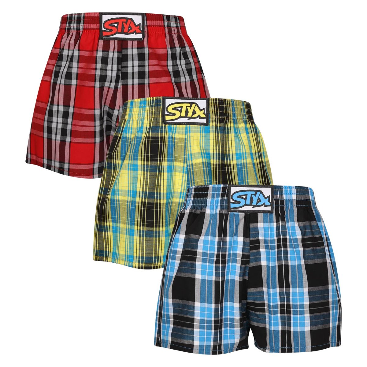 Styx 3PACK dětské trenky klasická guma vícebarevné (3J102123) 6-8 let Styx