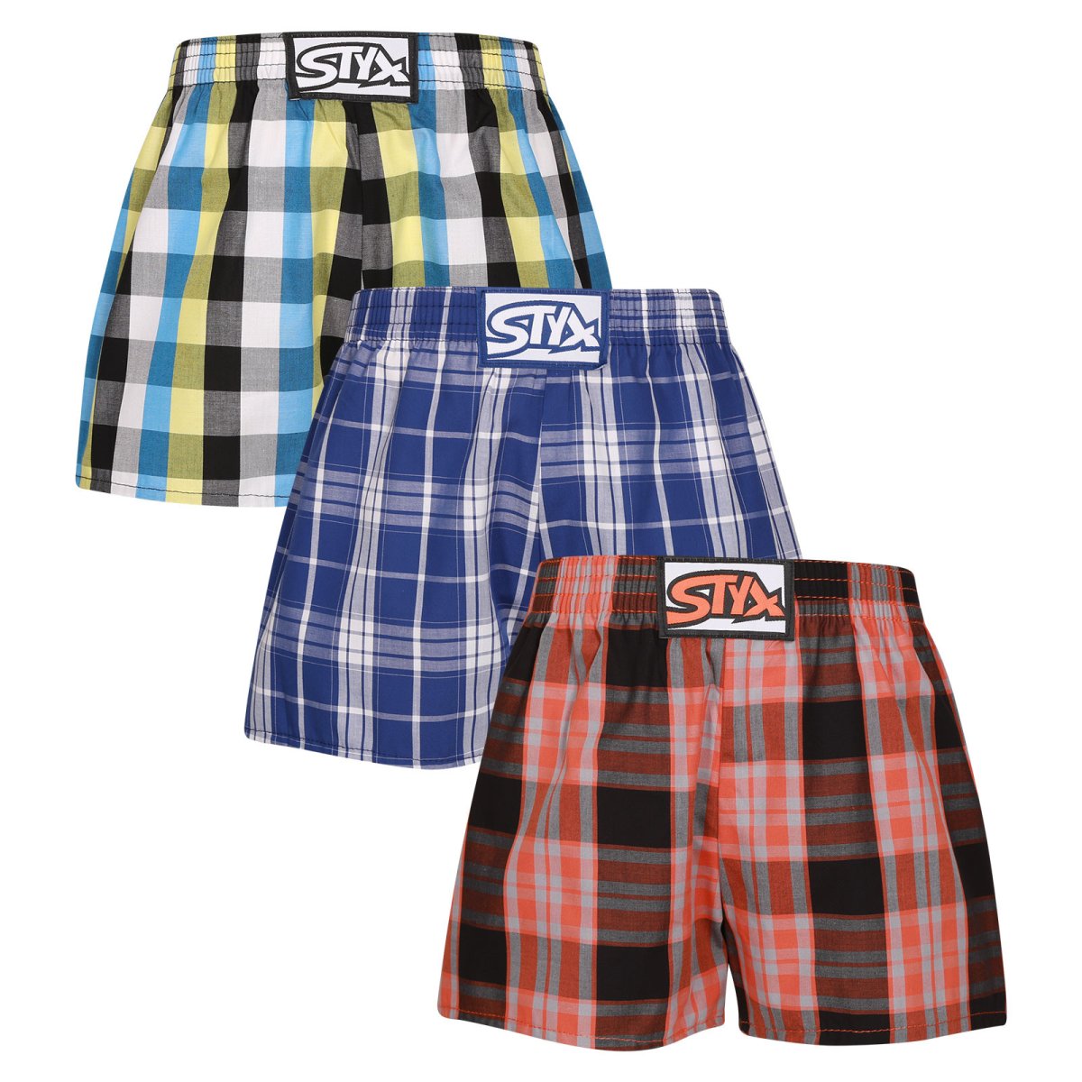 Styx 3PACK dětské trenky klasická guma vícebarevné (3J102426) 6-8 let Styx