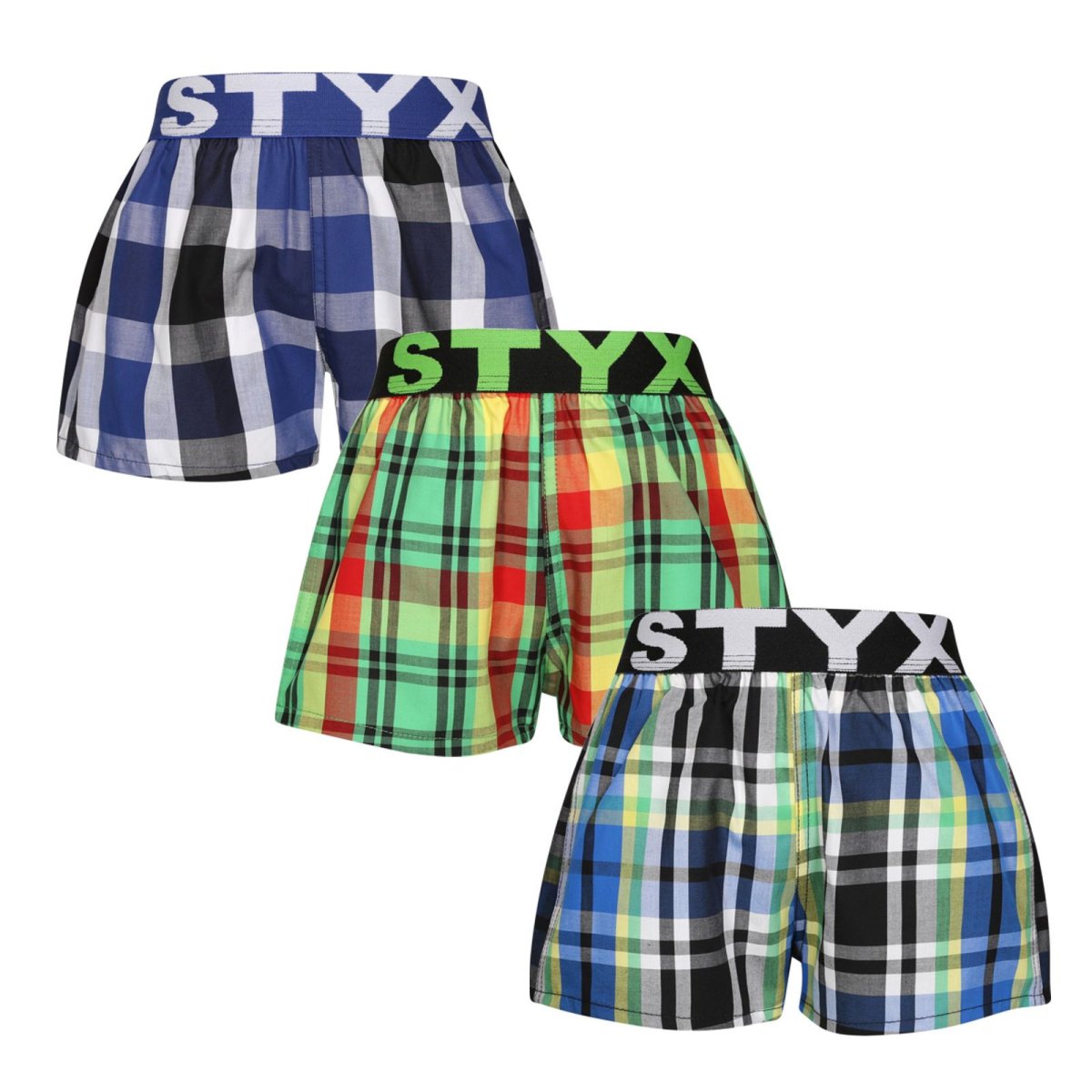 Styx 3PACK dětské trenky sportovní guma vícebarevné (3BJ11789) 6-8 let Styx