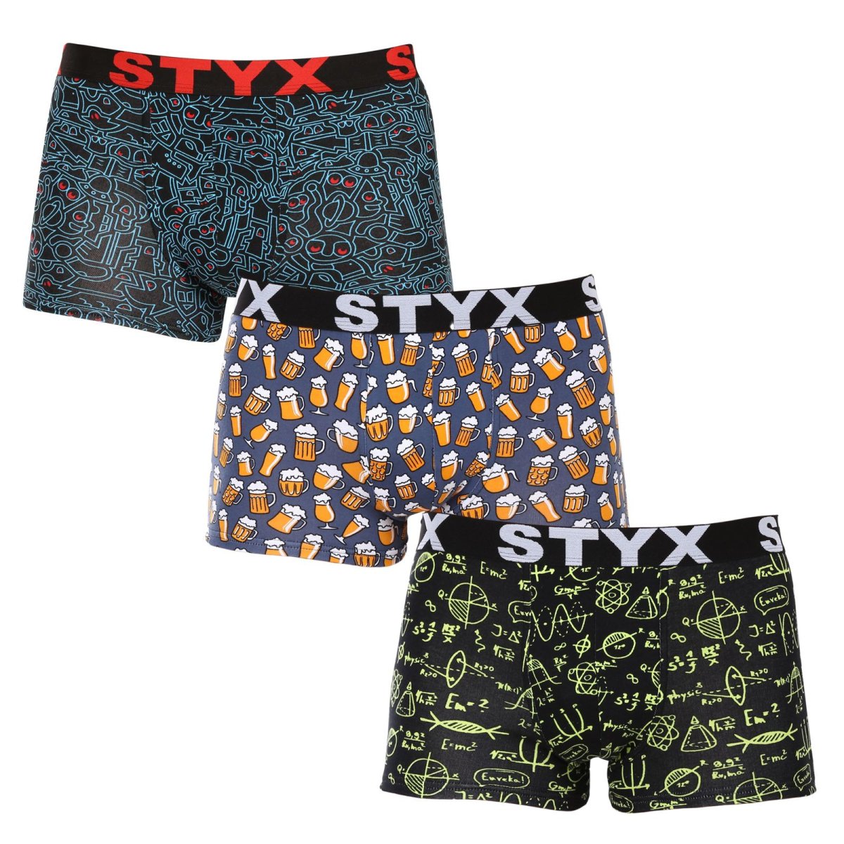 Styx 3PACK pánské boxerky art sportovní guma vícebarevné (3G12672/2) M Styx