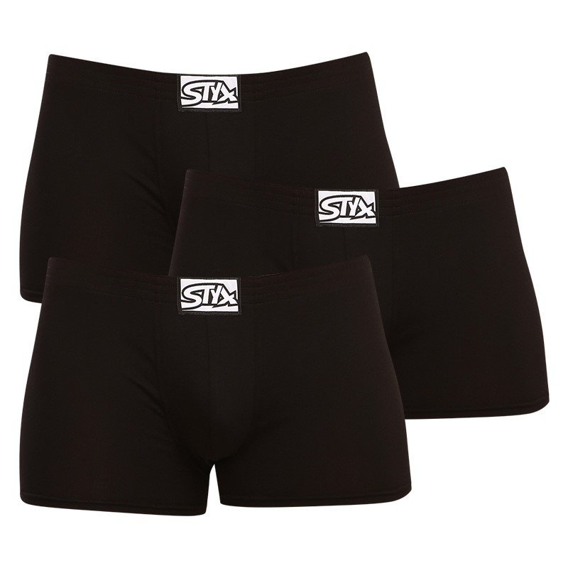 Styx 3PACK pánské boxerky klasická guma černé (Q9606060) M Styx