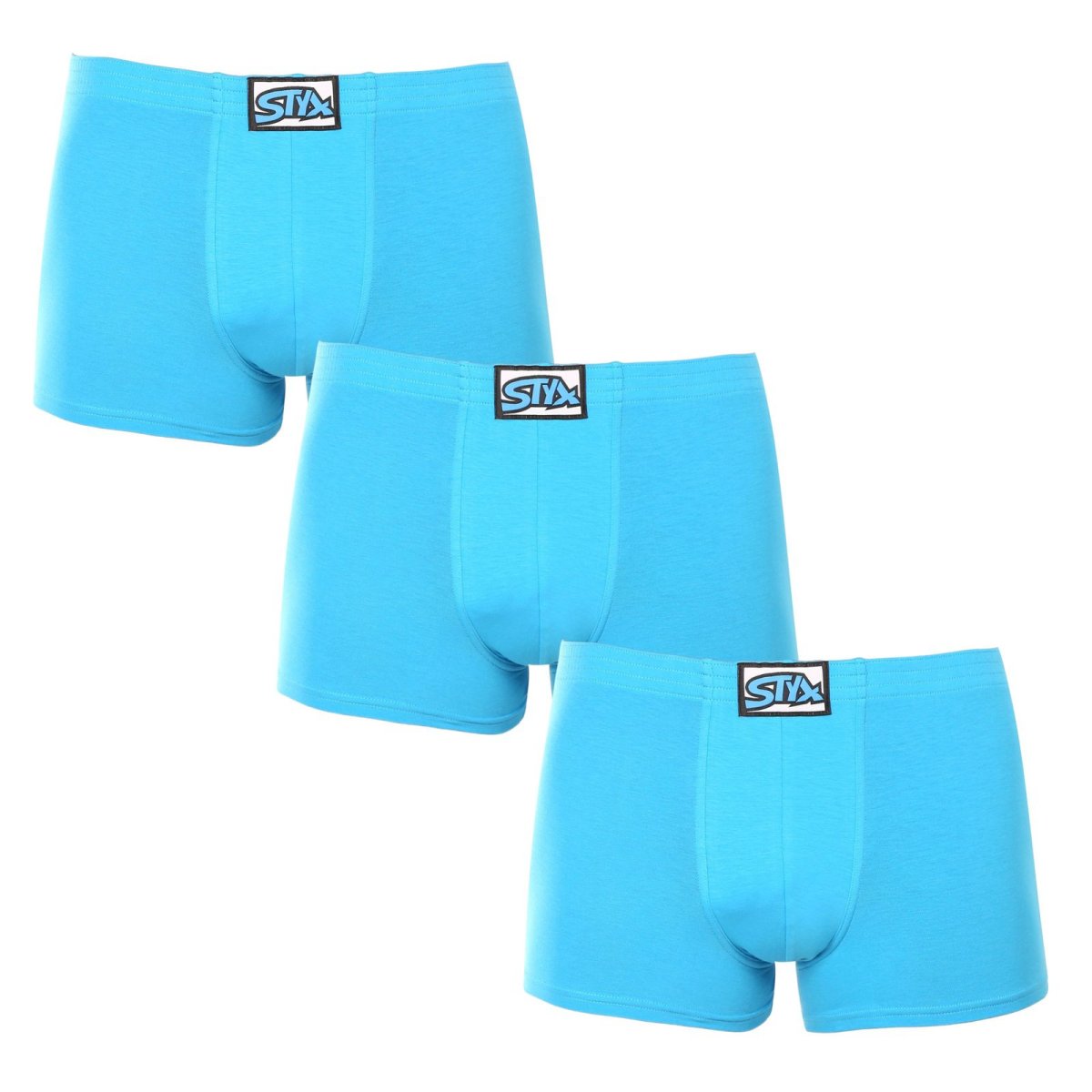 Styx 3PACK pánské boxerky klasická guma světle modré (3Q1169) XXL Styx