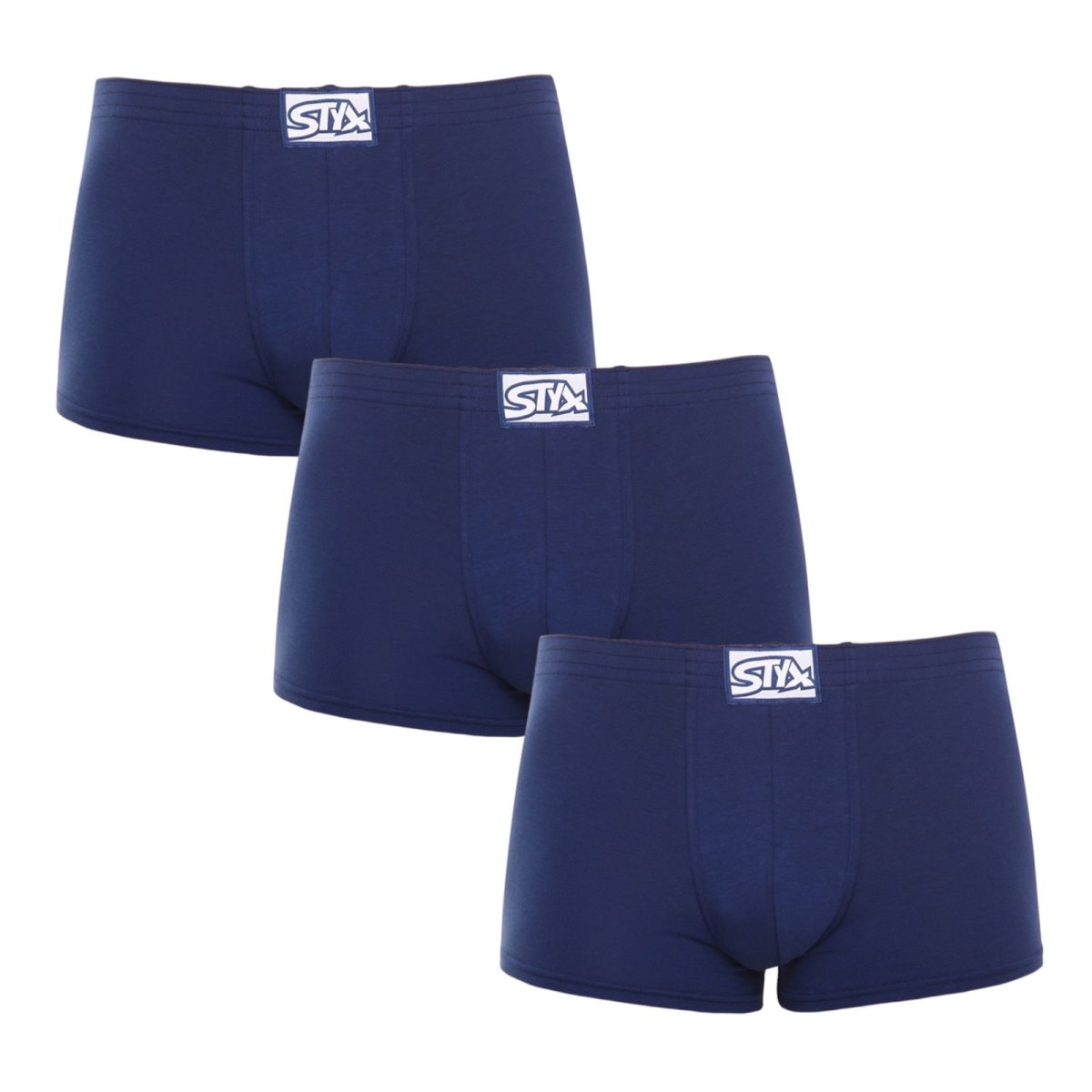 Styx 3PACK pánské boxerky klasická guma tmavě modré (3Q0968) L Styx