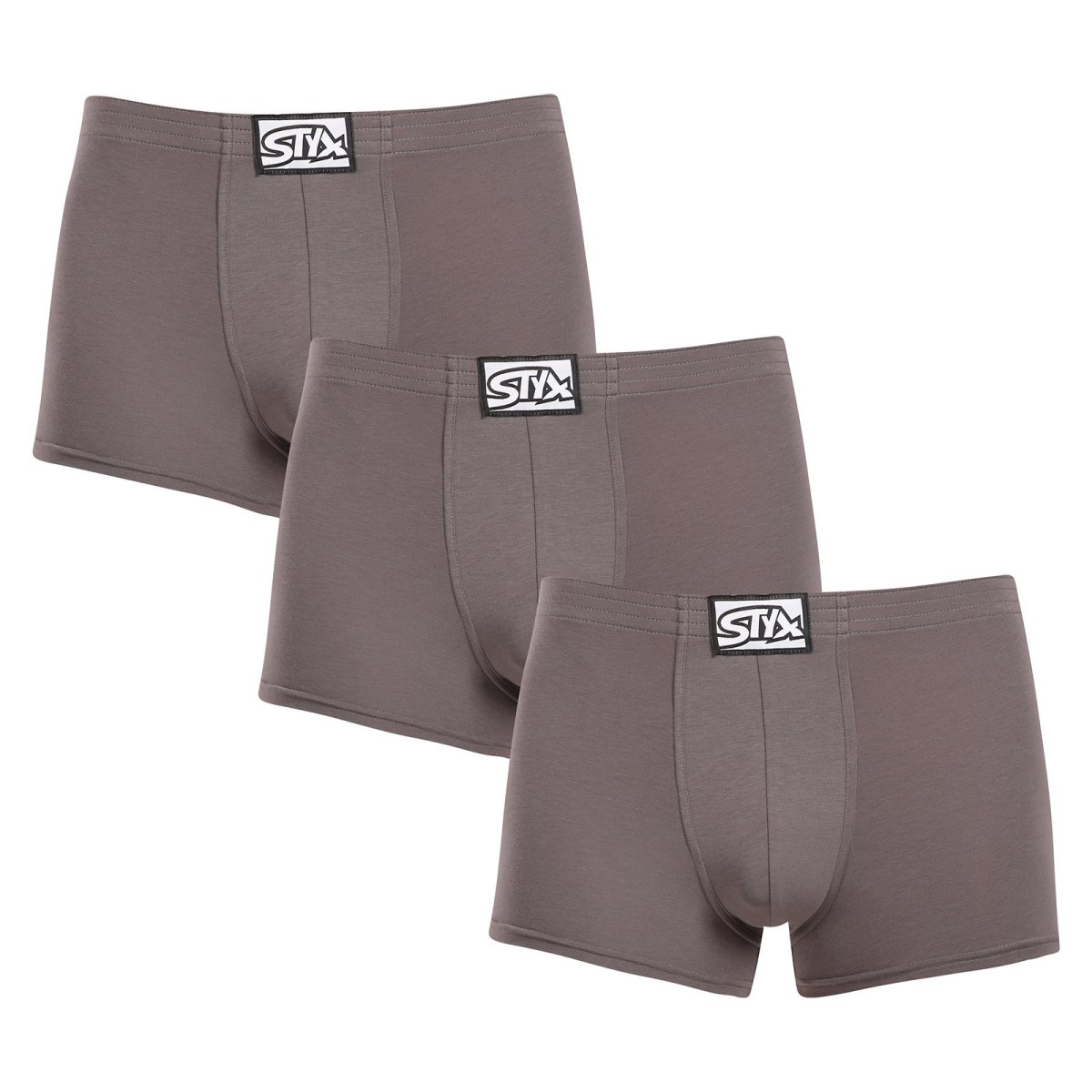 Styx 3PACK pánské boxerky klasická guma tmavě šedé (3Q1063) L Styx