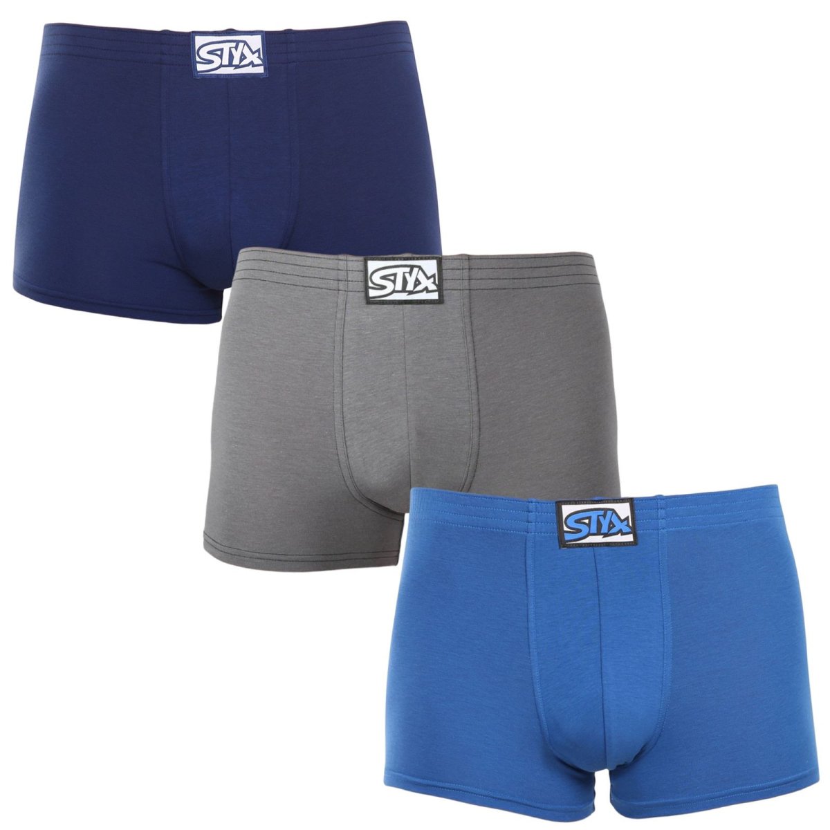 Styx 3PACK pánské boxerky klasická guma vícebarevné (3Q96837) M Styx