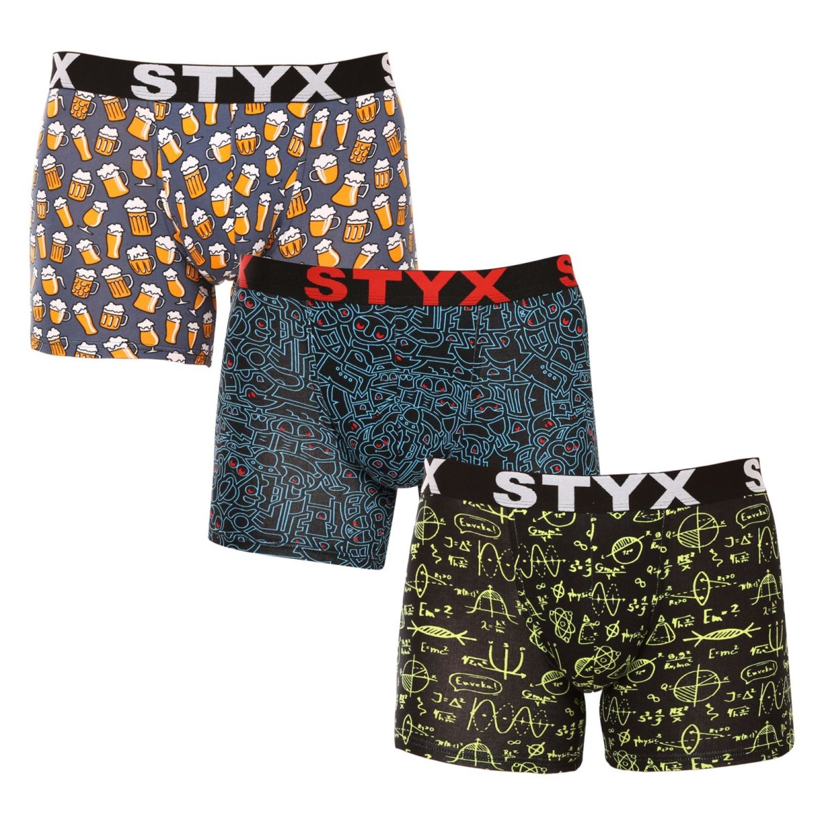 Styx 3PACK pánské boxerky long art sportovní guma vícebarevné (3U12672/2) M Styx