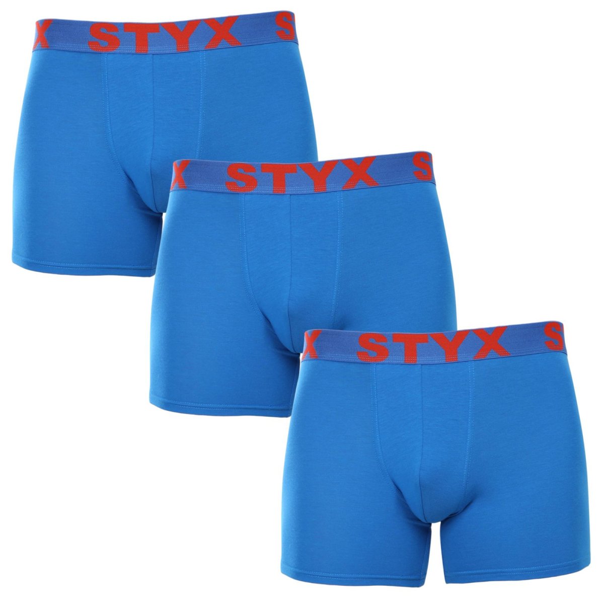 Styx 3PACK pánské boxerky long sportovní guma modré (3U1167) L Styx