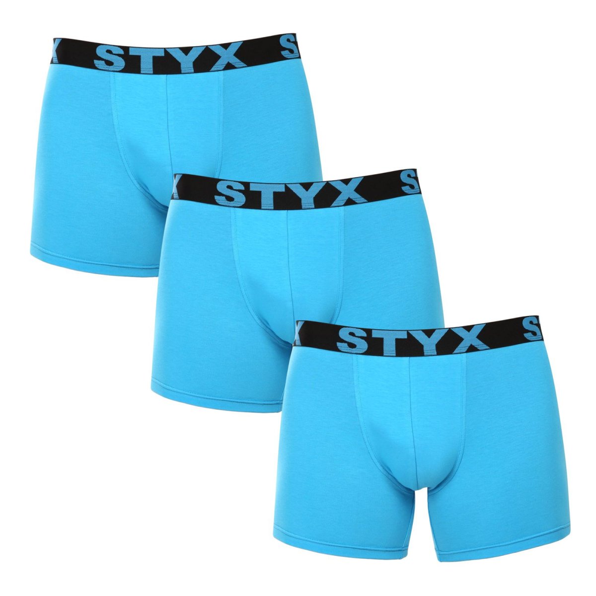 Styx 3PACK pánské boxerky long sportovní guma světle modré (3U1169) L Styx