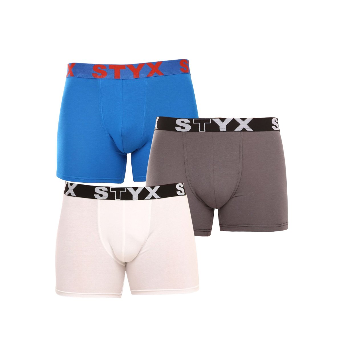 Styx 3PACK pánské boxerky long sportovní guma vícebarevné (3U10137) L Styx