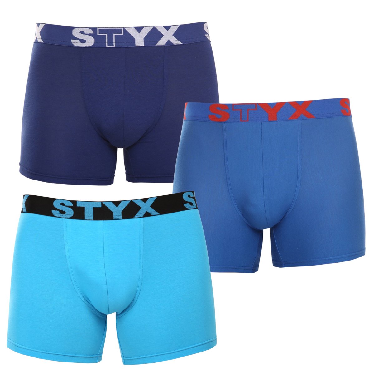 Styx 3PACK pánské boxerky long sportovní guma vícebarevné (3U96789) L Styx