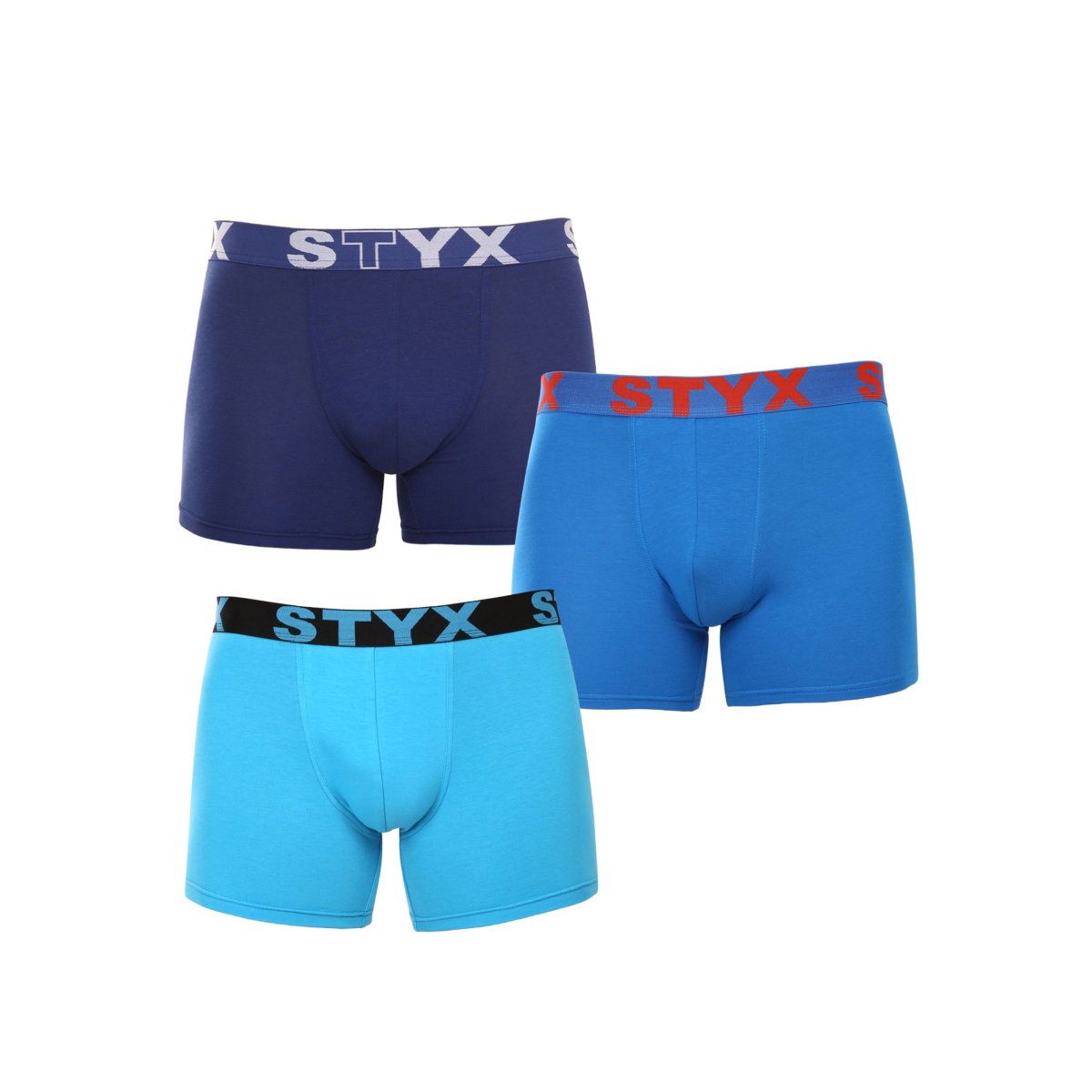 Styx 3PACK pánské boxerky long sportovní guma vícebarevné (3U96897) L Styx