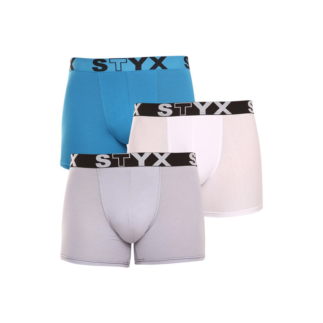 Styx 3PACK pánské boxerky long sportovní guma vícebarevné (U9696167) L Styx