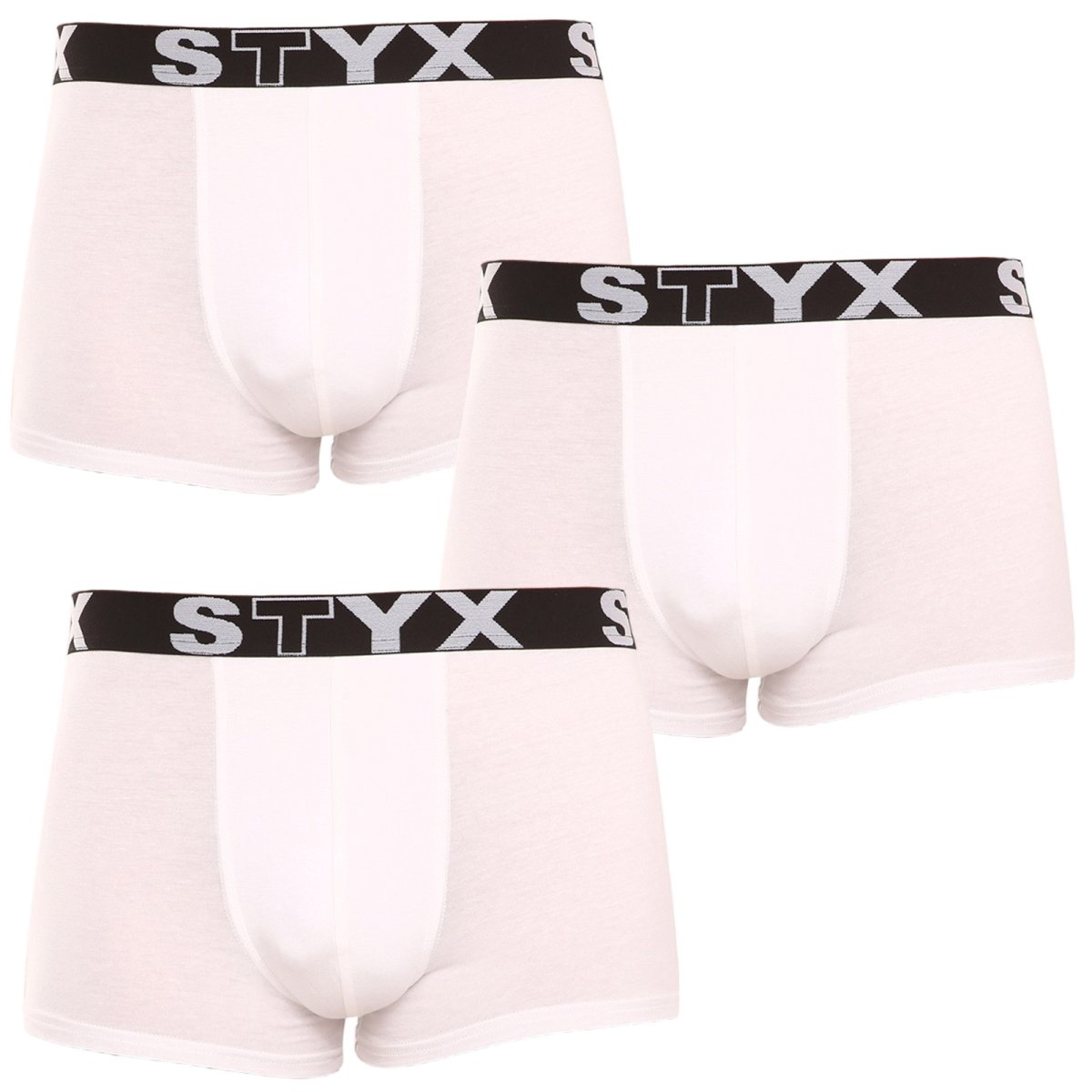 Styx 3PACK pánské boxerky sportovní guma bílé (3G1061) L Styx