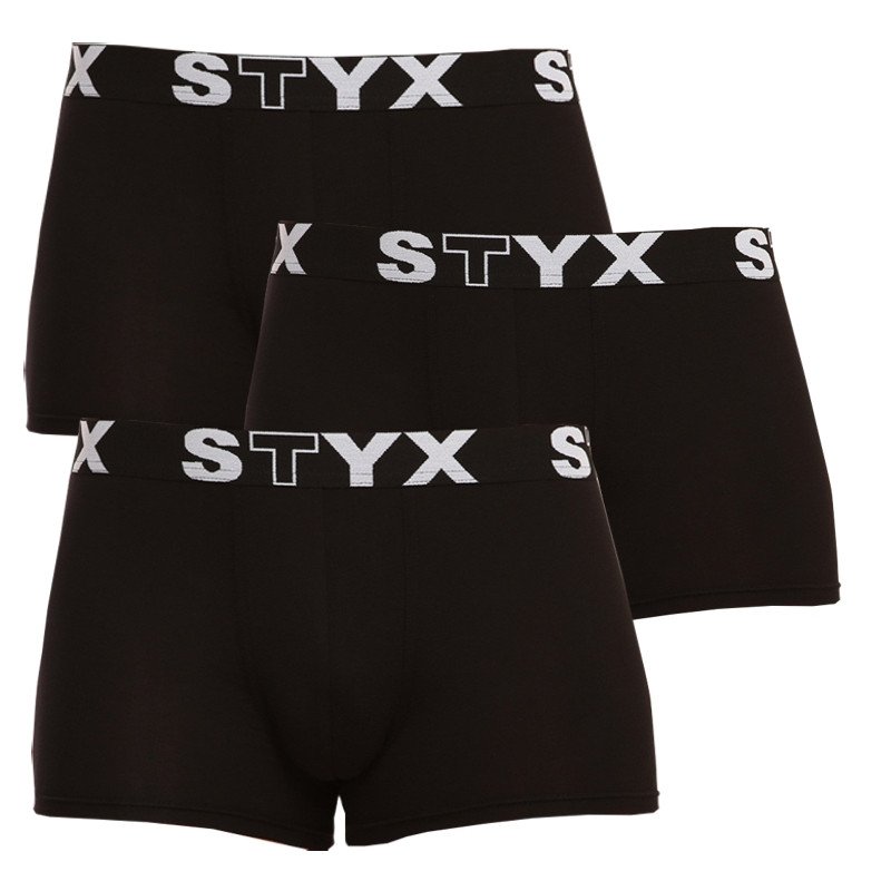 Styx 3PACK pánské boxerky sportovní guma černé (G9606060) L Styx