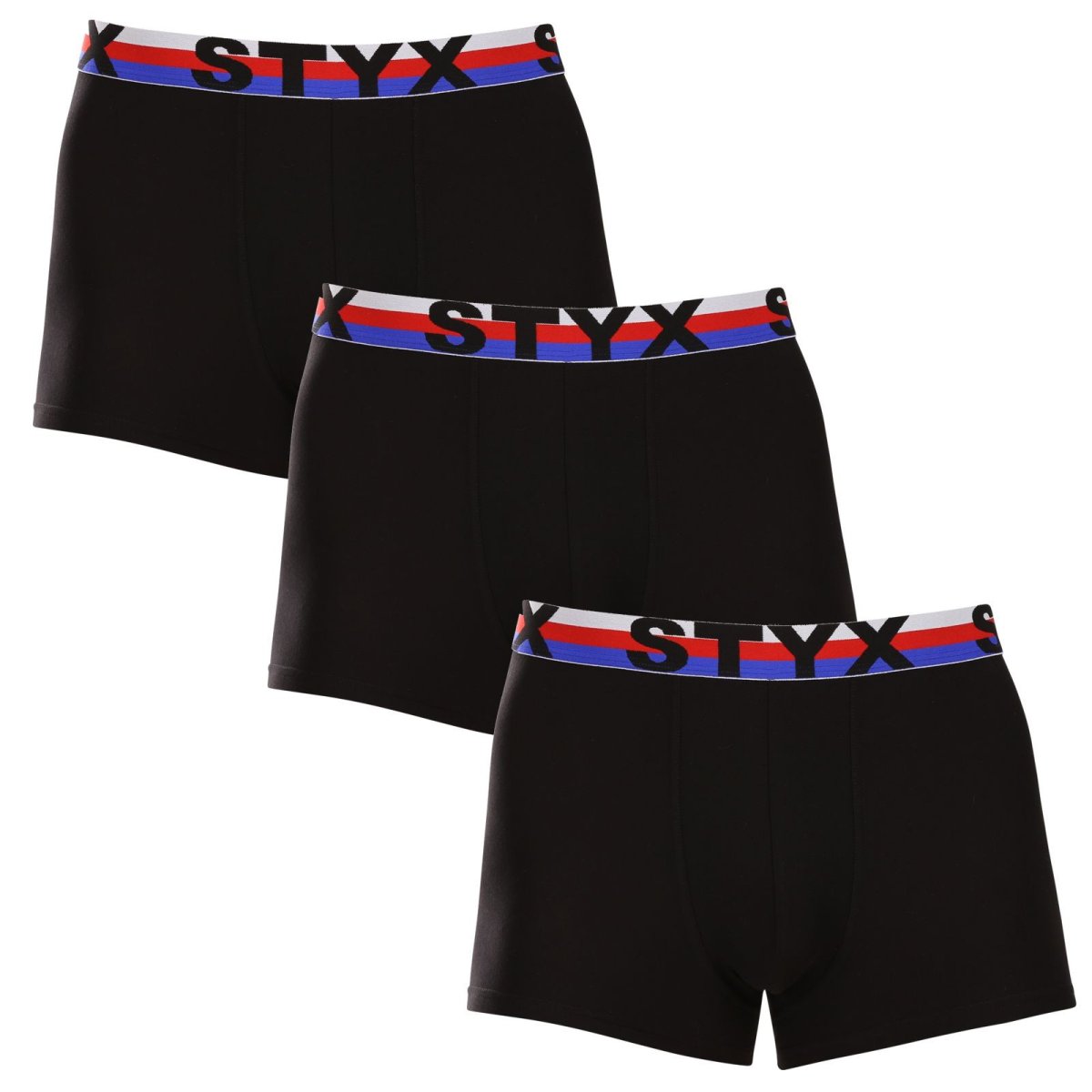 Styx 3PACK pánské boxerky sportovní guma černé trikolóra (3G1960) M Styx