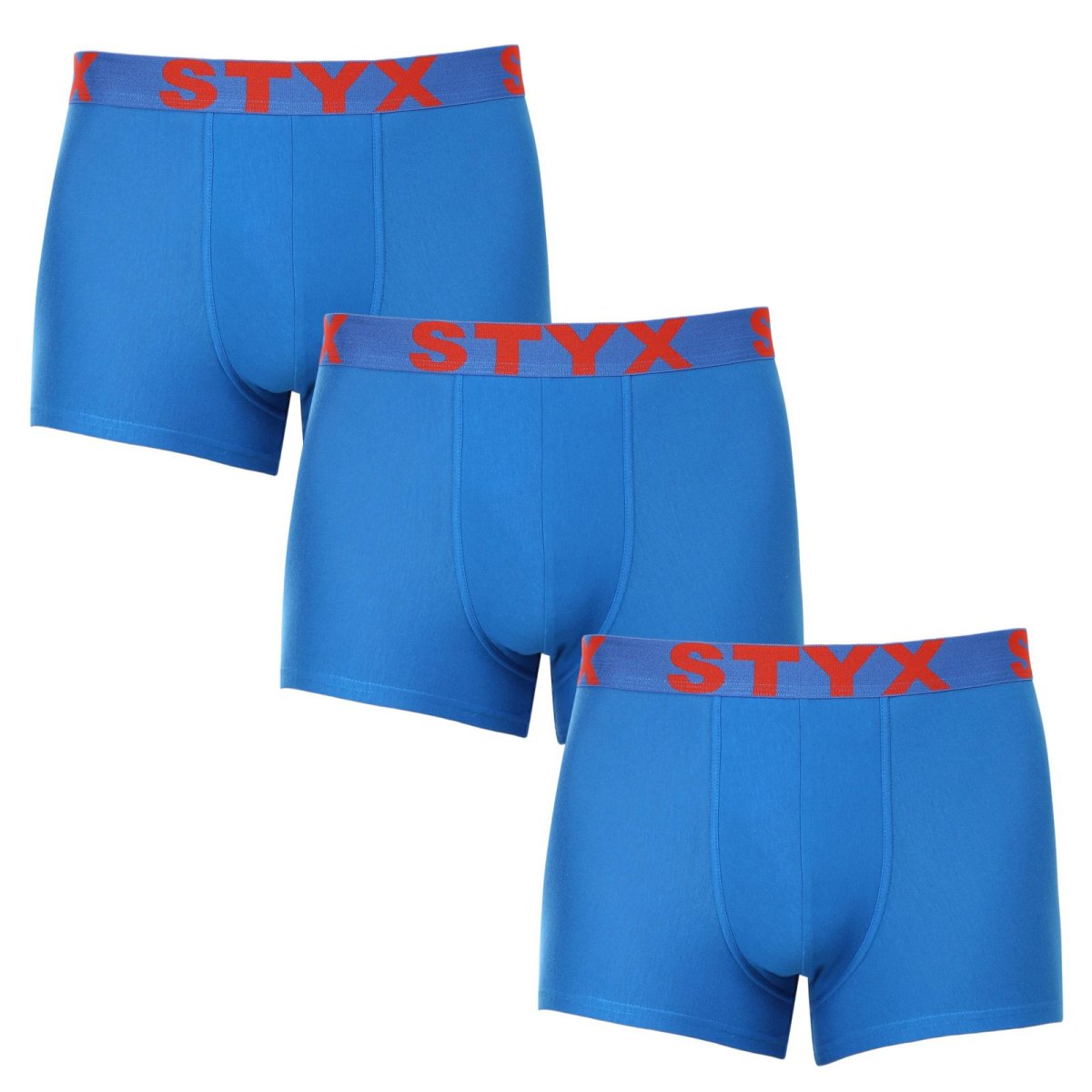 Styx 3PACK pánské boxerky sportovní guma modré (3G1167) L Styx