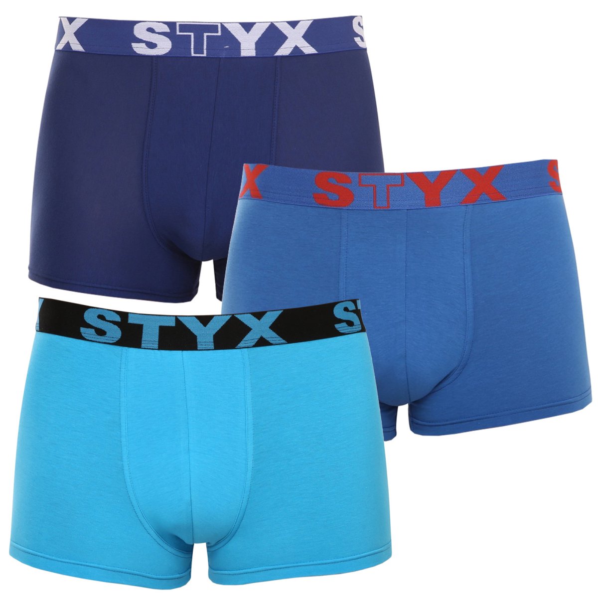 Styx 3PACK pánské boxerky sportovní guma modré (3G96789) L Styx