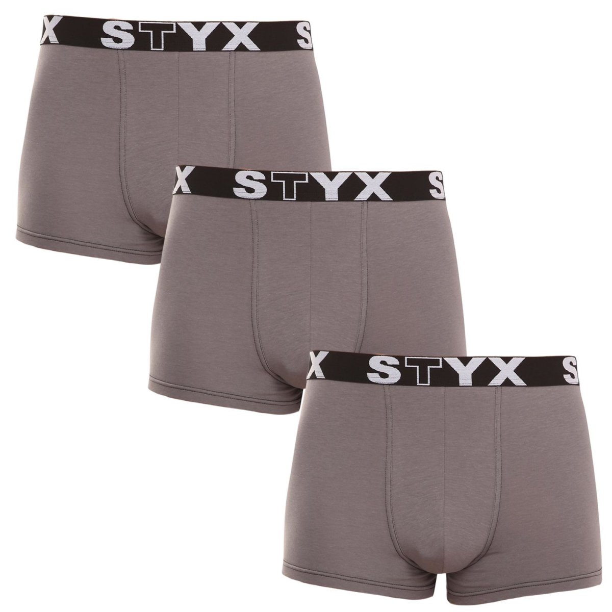 Styx 3PACK pánské boxerky sportovní guma nadrozměr tmavě šedé (R10636363) 3XL Styx