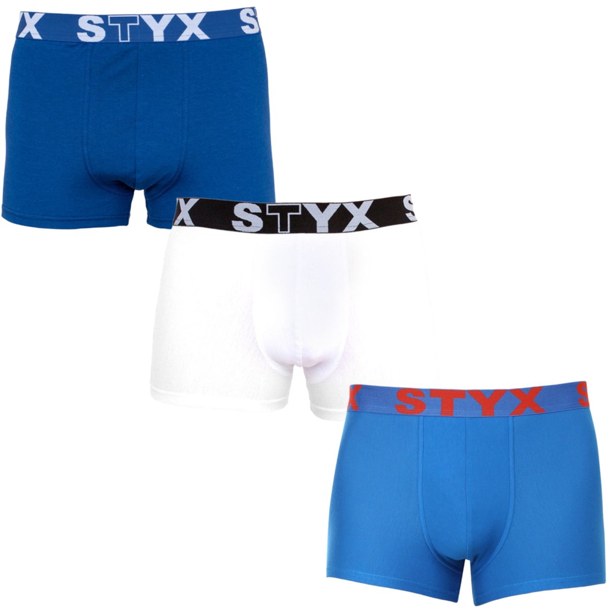 Styx 3PACK pánské boxerky sportovní guma nadrozměr vícebarevné (3R96817) 3XL Styx