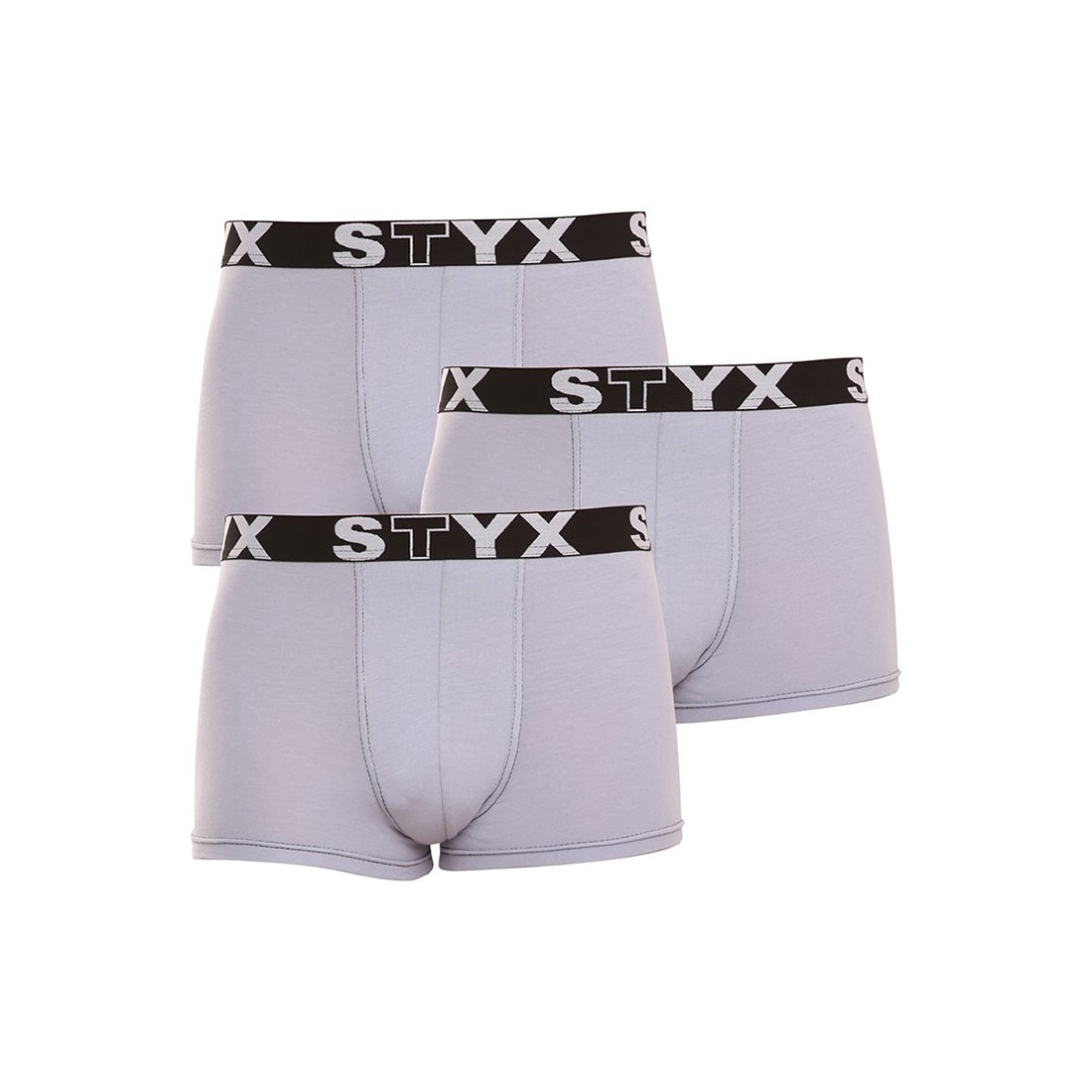 Styx 3PACK pánské boxerky sportovní guma šedé (G10676767) L Styx