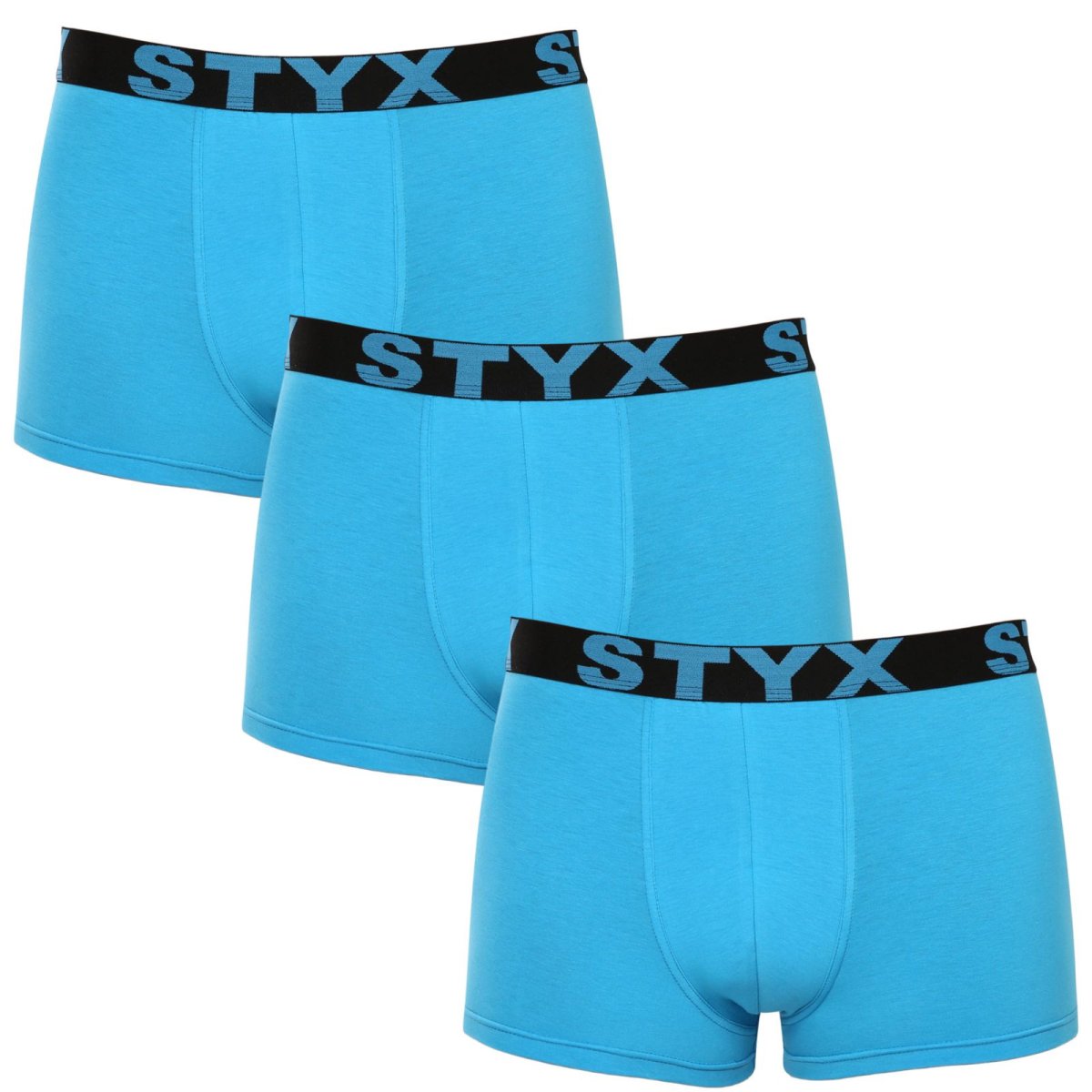 Styx 3PACK pánské boxerky sportovní guma světle modré (3G1169) L Styx