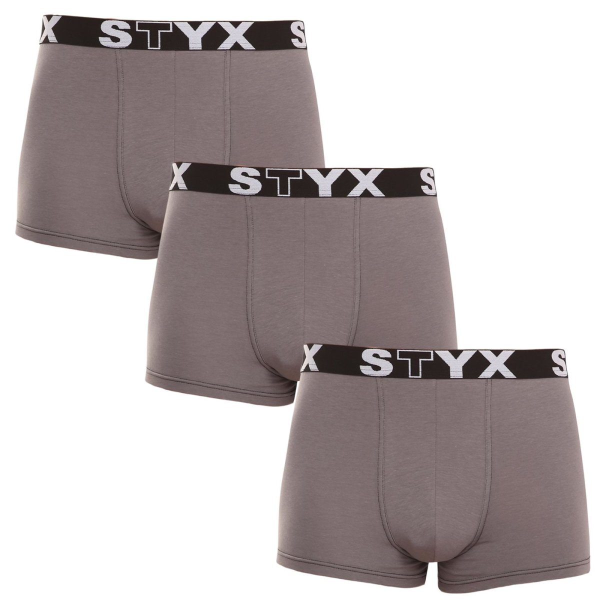 Styx 3PACK pánské boxerky sportovní guma tmavě šedé (3G1063) M Styx