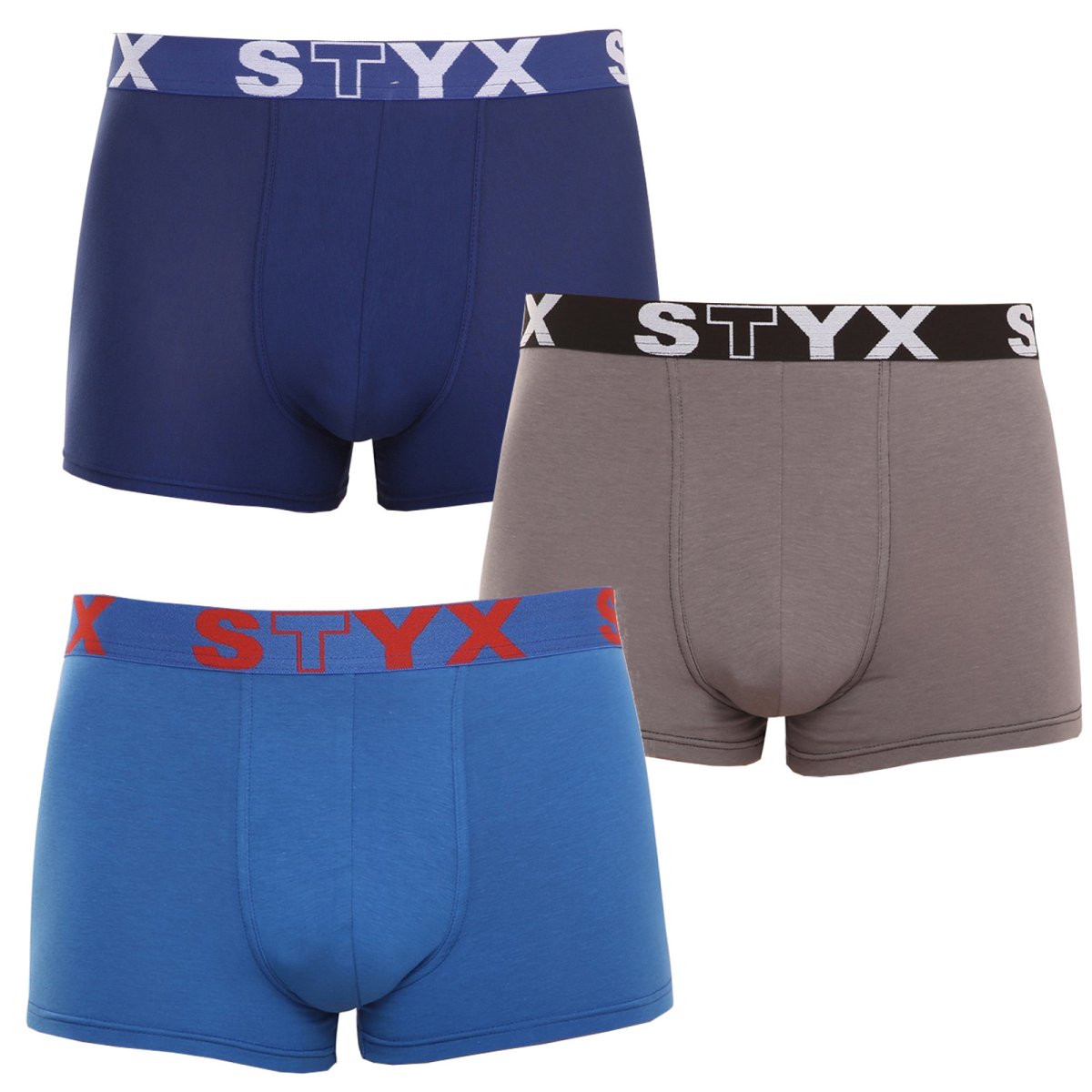 Styx 3PACK pánské boxerky sportovní guma vícebarevné (G9676863) L Styx